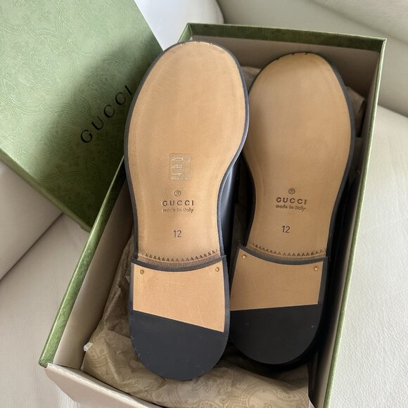 NEW GUCCI SUPREME TASSEL BLACK LEATHER & CANVAS MEN’S SHOES US 13 / 12 G $920 - Picture 9 of 10